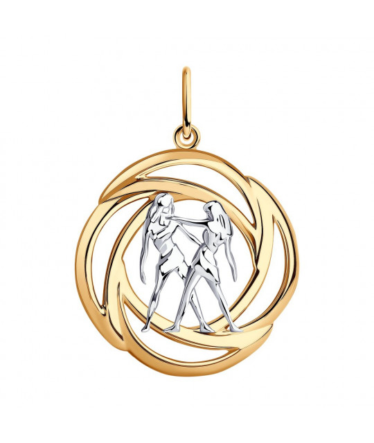 Gilded silver pendant SOKOLOV, Zodiac sign: Gemini