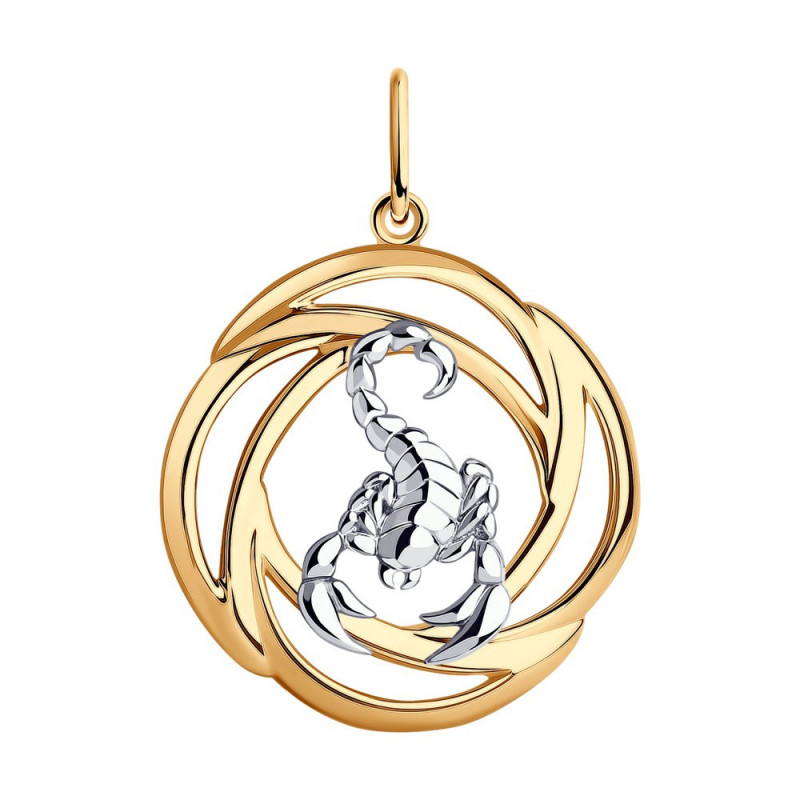 Apzeltīts sudraba kulons SOKOLOV, Zodiaka zīme: Skorpions