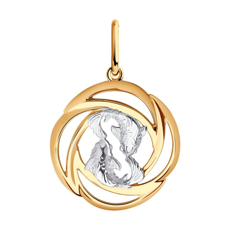 Gilded silver pendant SOKOLOV, Zodiac sign: Pisces
