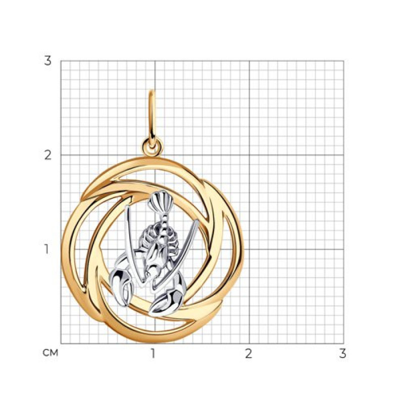 Gilded silver pendant SOKOLOV, Zodiac sign: Cancer