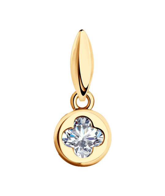 Gold-plated pendant SOKOLOV with cubic zirkonia