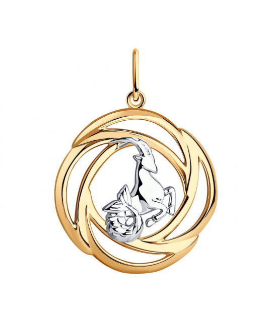 Gilded silver pendant SOKOLOV, Zodiac sign: Capricorn