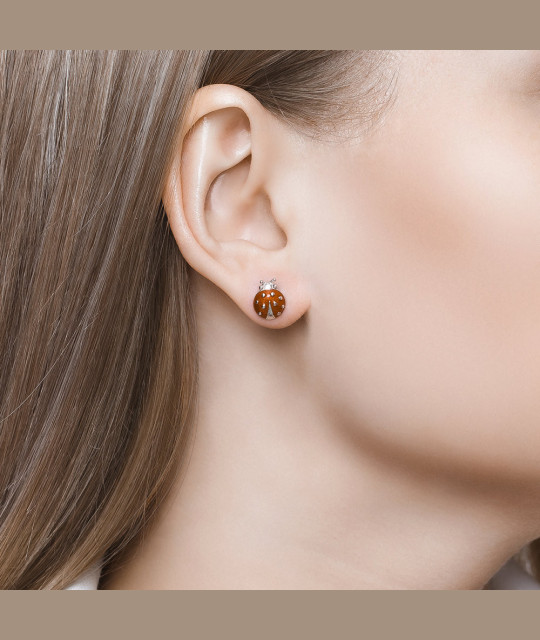 Earrings-studs SOKOLOV, Ladybug