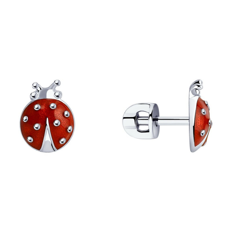 Earrings-studs SOKOLOV, Ladybug