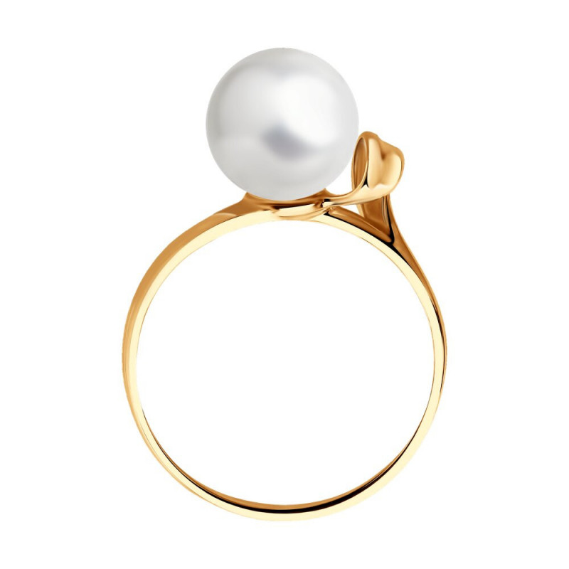 Paauksuotas sidabrinis žiedas SOKOLOV su perlais