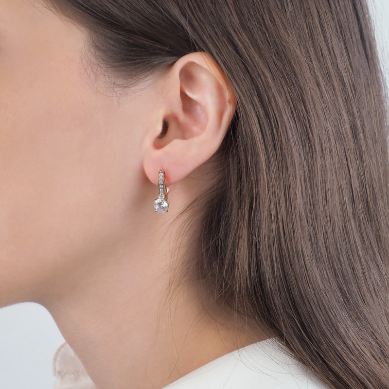 Silver earrings ALFA-KARAT with cubic zirkonia