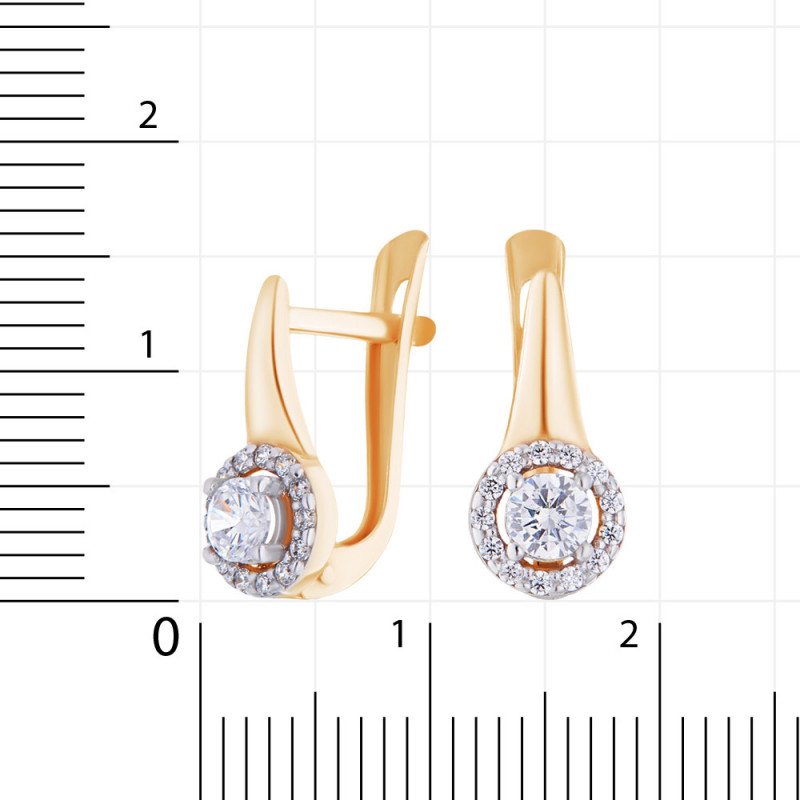 Silver earrings ALFA-KARAT with cubic zirkonia