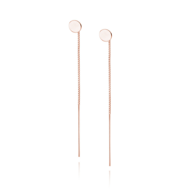 Silver rose gold-plated earrings SENTIELL, Circles