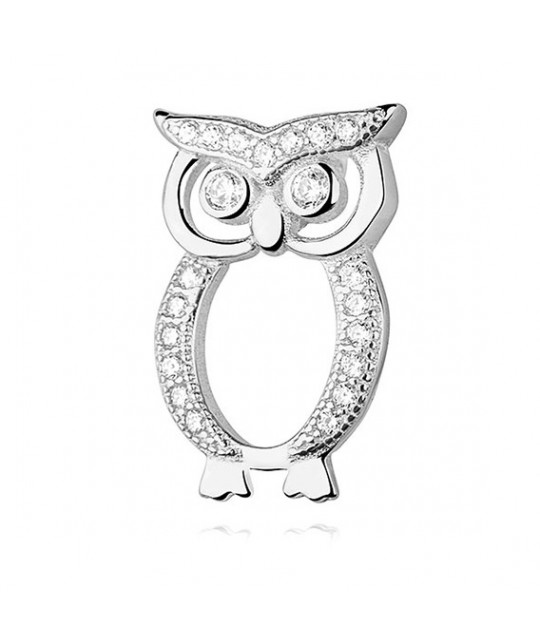 Silver pendant SENTIELL with zircon, Owl