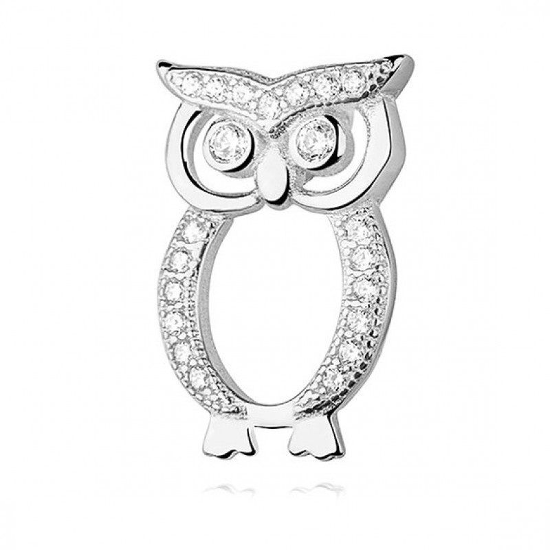 Silver pendant SENTIELL with zircon, Owl