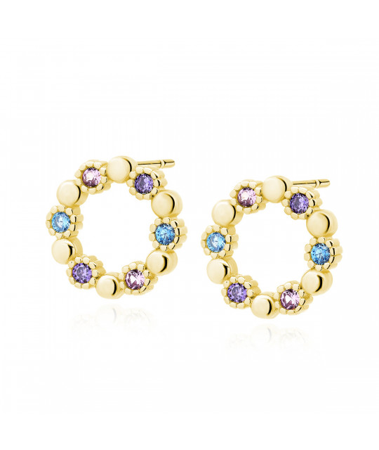 Gold-plated silver earrings SENTIELL with zircons