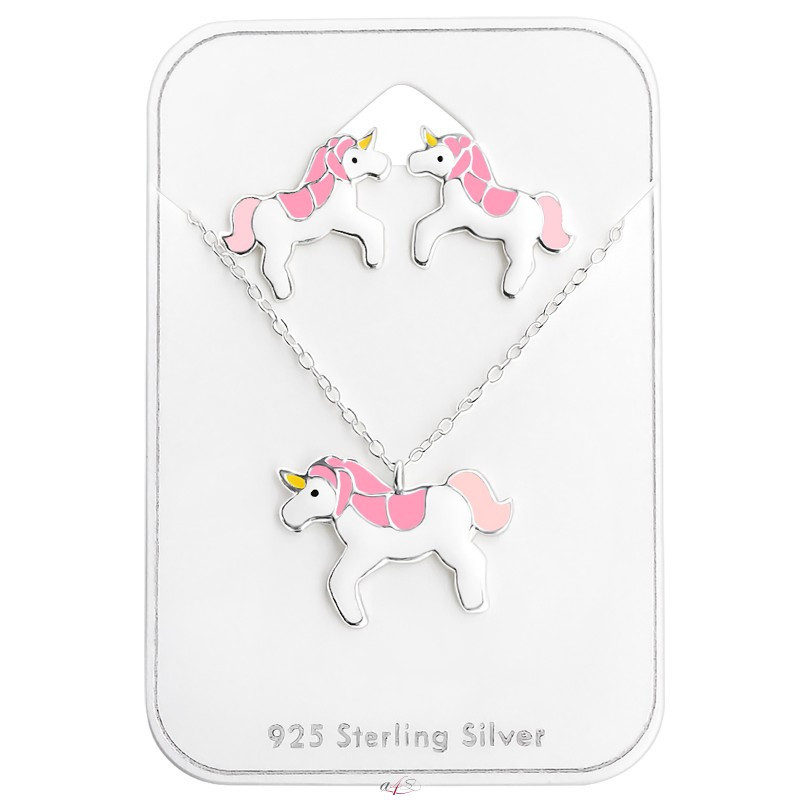 Silver jewellery set for kids, Unicorn