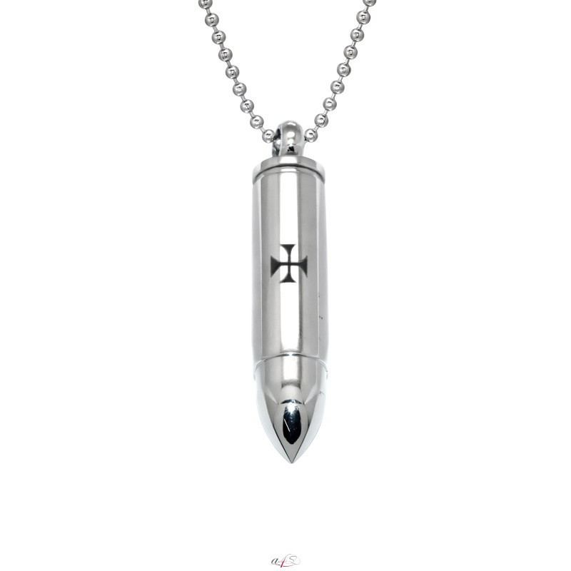 Stainless steel necklace, Bullet