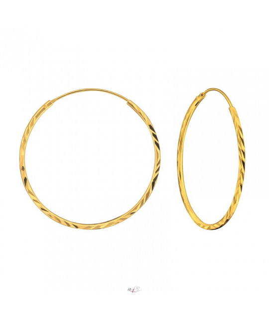 Gold-plated silver earrings, Hoops