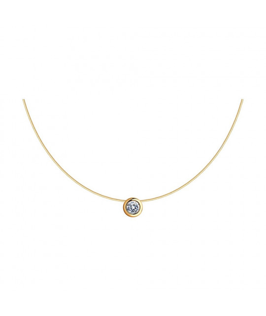 Gold-plated silver necklace SOKOLOV with cubic zirconia