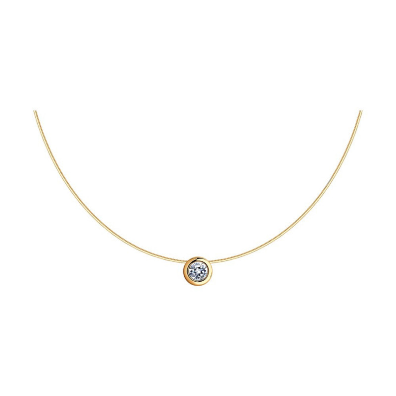 Gold-plated silver necklace SOKOLOV with cubic zirconia
