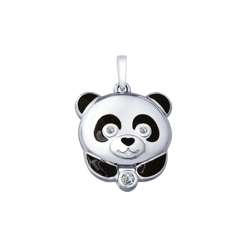 Серебряная SOKOLOV кулон с фианитом, Panda