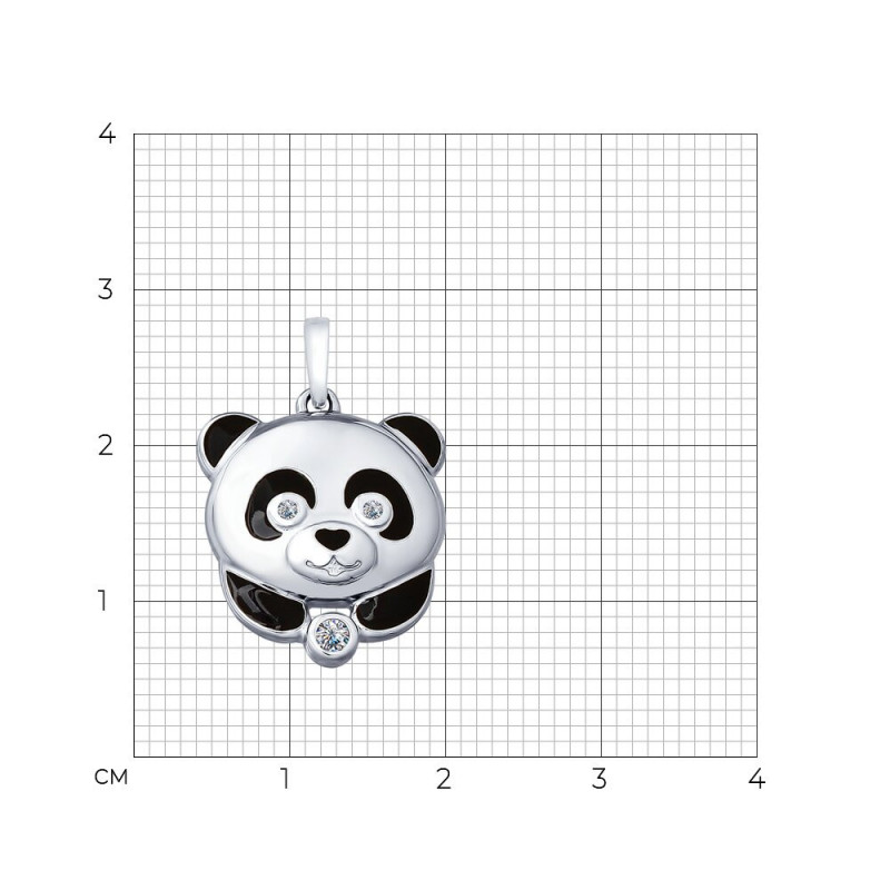 Серебряная SOKOLOV кулон с фианитом, Panda