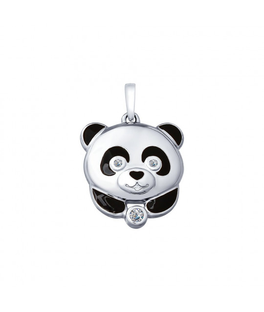 Silver SOKOLOV pendant with fianite, Panda