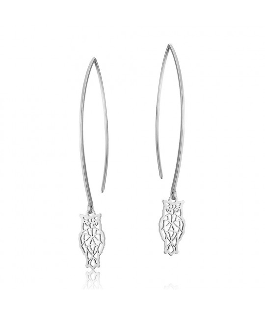 Silver earrings ALFA-KARAT, Owl