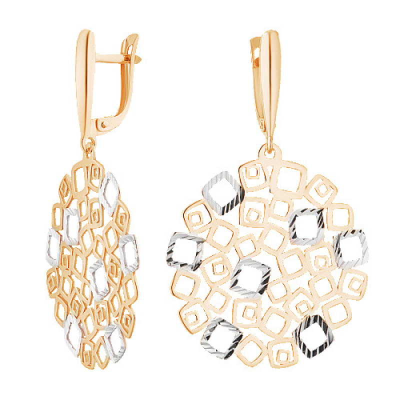 Gold-plated silver earrings ALFA-KARAT