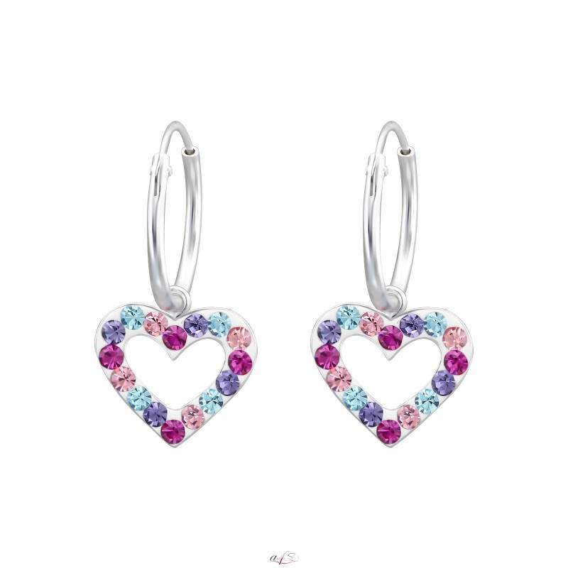 Silver earrings, Heart