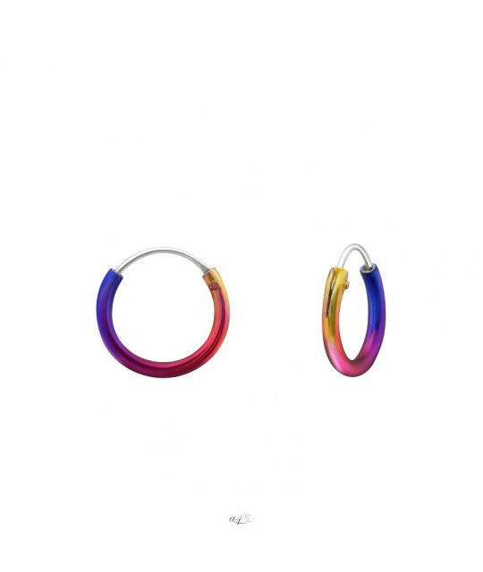 Silver earrings, Rainbow