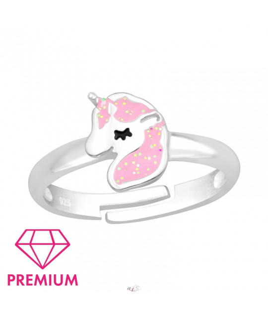Silver adjustable ring, Unicorn