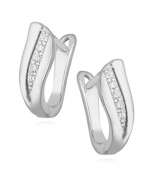 Silver earrings SENTIELL with zirconia