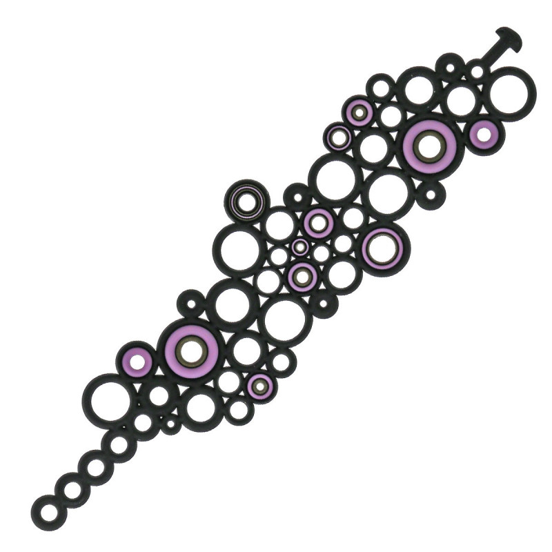 ECO Plastic Bracelet BATUCADA, Ellipses Purple Purple