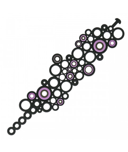 ECO Plastic Bracelet BATUCADA, Ellipses Purple Purple