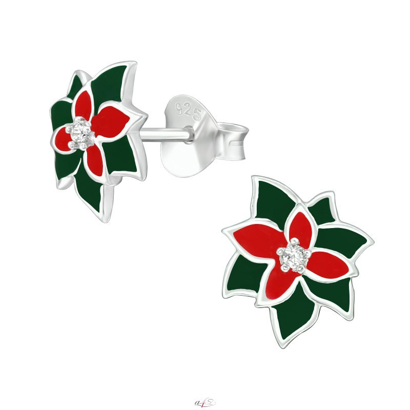 Silver earrings with cubic zirconia, Holly