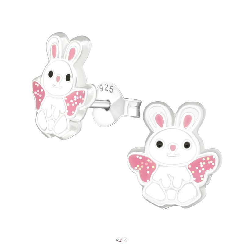 Silver earrings, Rabbit