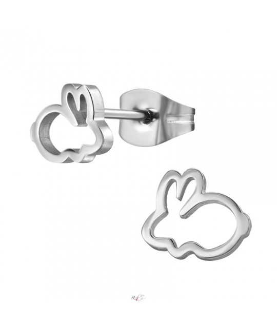 Silver earrings, Rabbit