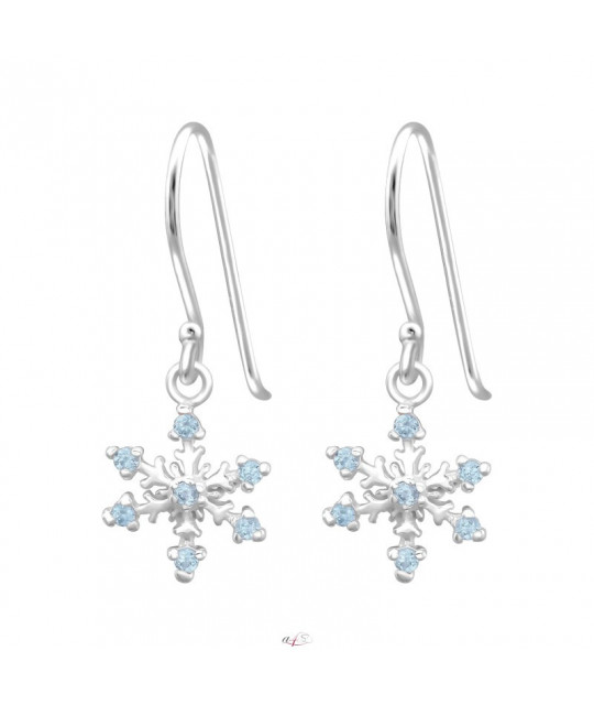 Silver earrings, Snowflake