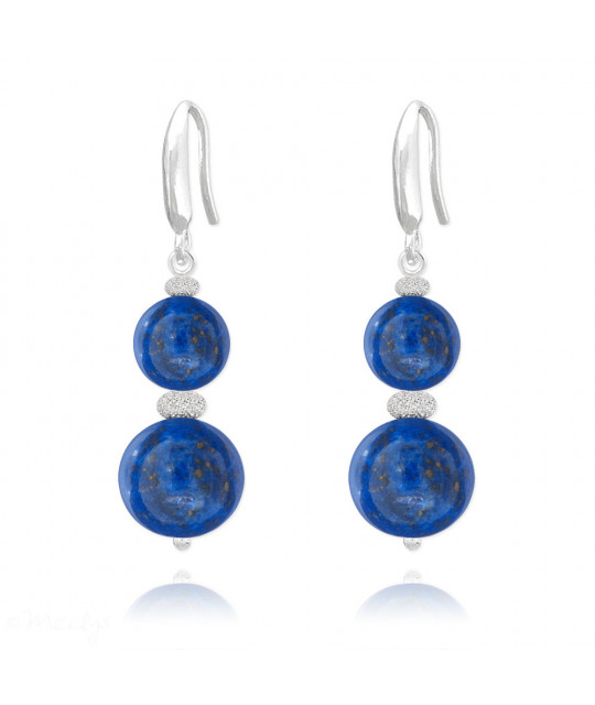 Silver Earrings with Gemstone, Lapis Lazuli