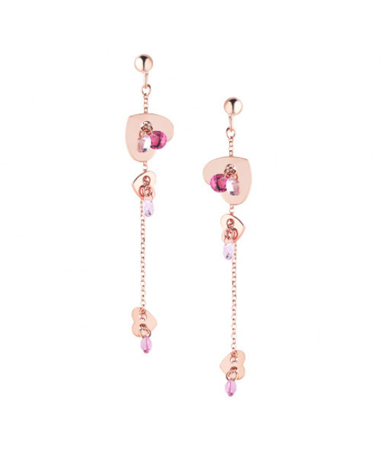 Silver earrings Marcello Pane, Pink