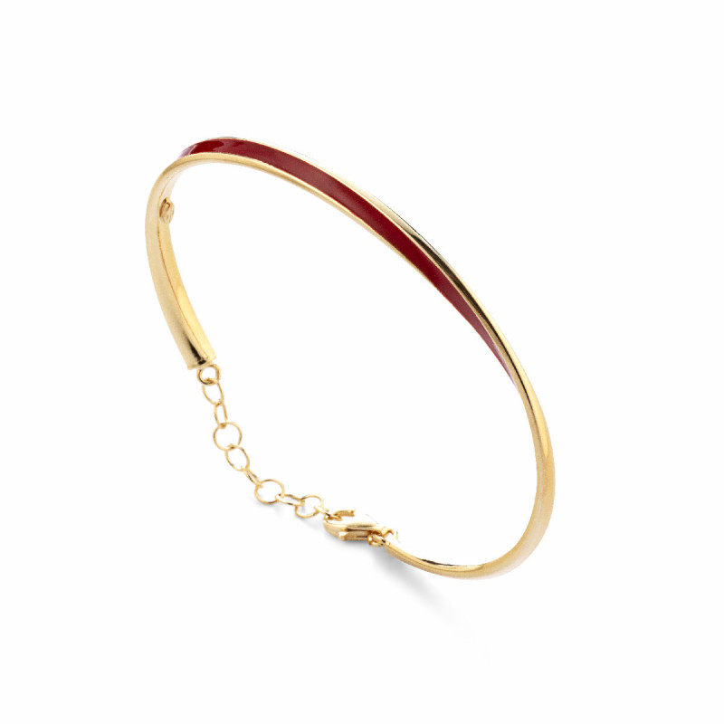Gold-plated silver bracelet Marcello Pane, Red