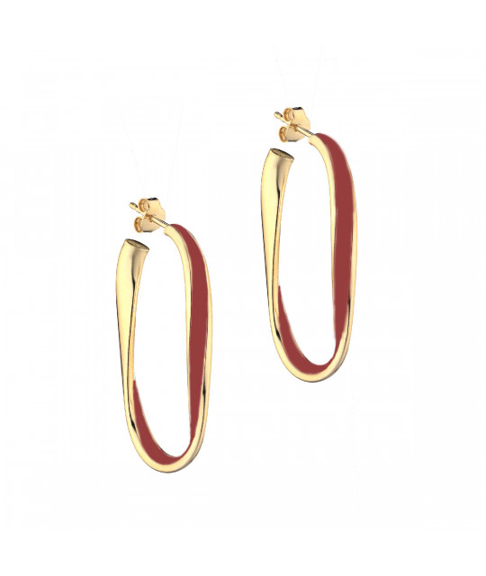 Silver earrings Marcello Pane, Red
