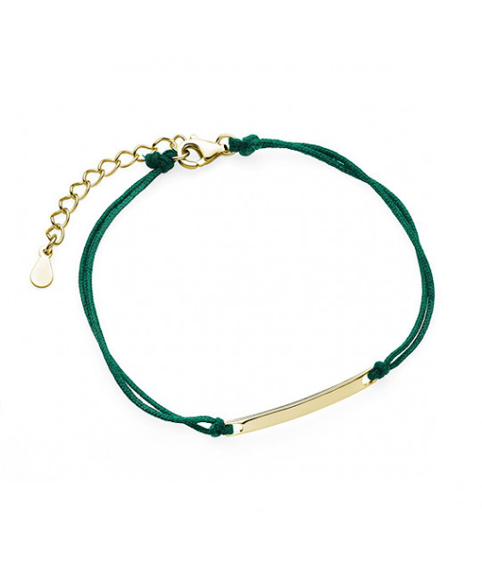Gold-plated silver bracelet, Dark green