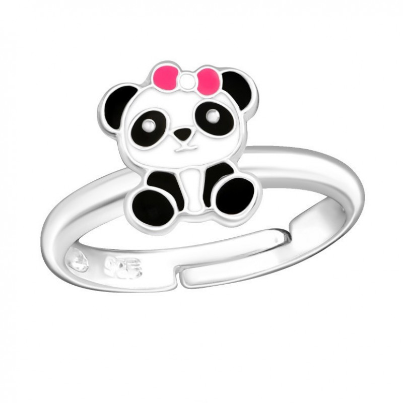 Regulējams sudraba gredzens bērniem, Panda