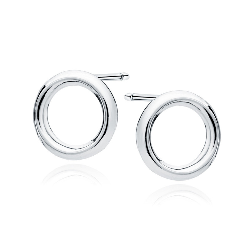 Silver delicate earrings, Circles
