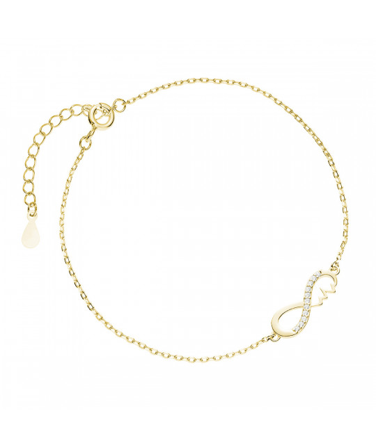 Gold-plated silver bracelet, Infinity with pulse