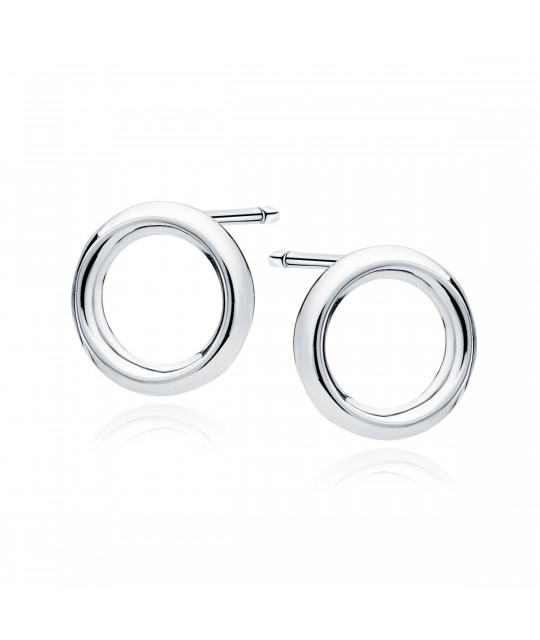 Silver delicate earrings, Circles