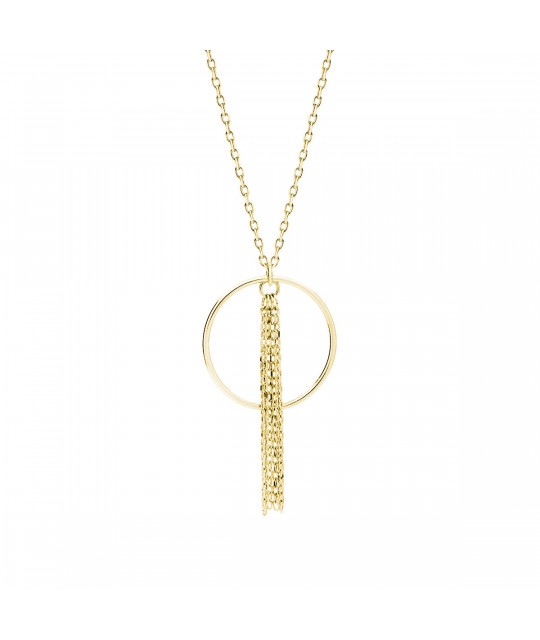 Gold-plated silver necklace, Circle with chains