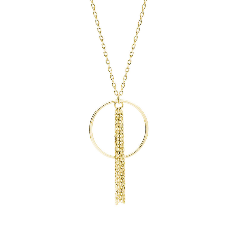 Gold-plated silver necklace, Circle with chains