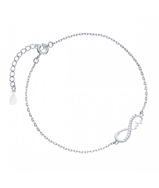 Silver bracelet, Infinity with pulse