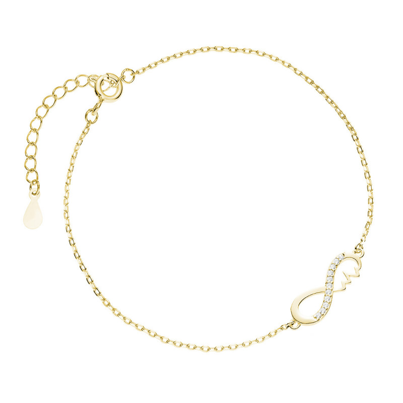 Gold-plated silver bracelet, Infinity with pulse