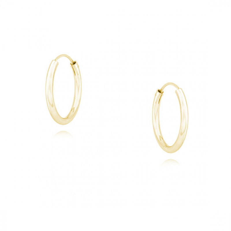 Gold-plated silver earrings, Hoop